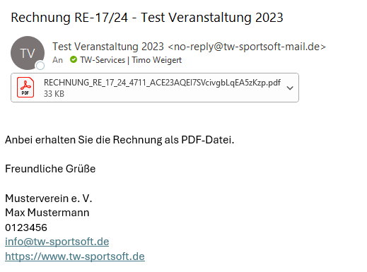 E-Mail Versand der Rechnung